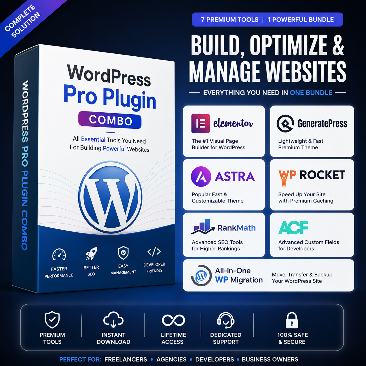 WordPress Plugin Combo – Elementor, WP Rocket, Rank Math & More